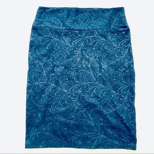 Blue engraved floral LuLaRoe L Cassie